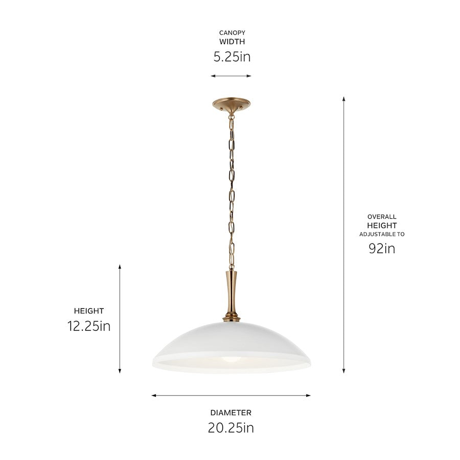 1 Light Pendant, White