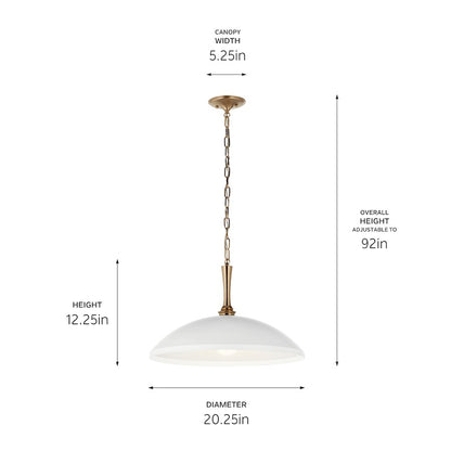 1 Light Pendant, White