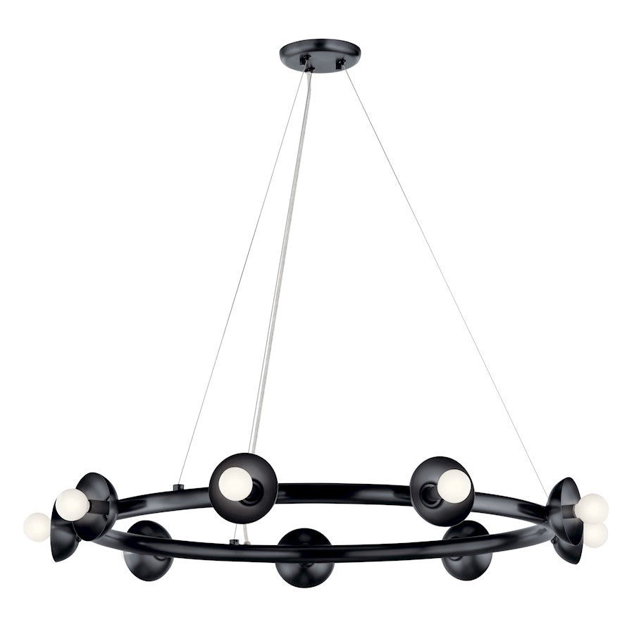 9 Light Chandelier, Black