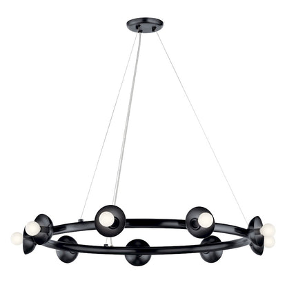 9 Light Chandelier, Black