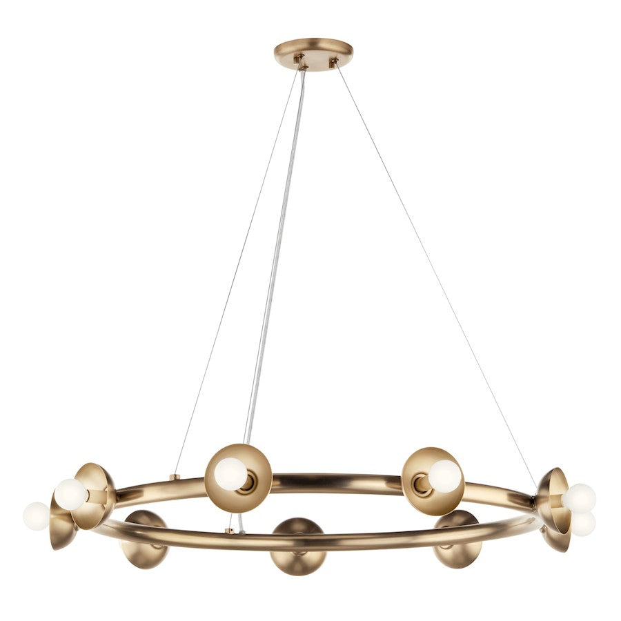 9 Light Chandelier, Champagne Bronze