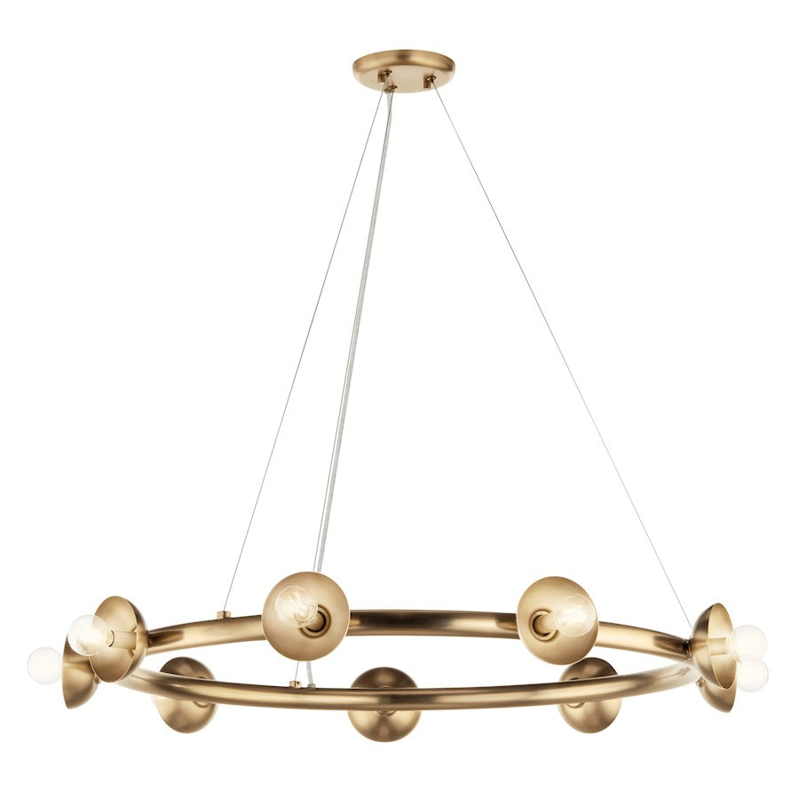 9 Light Chandelier, Champagne Bronze