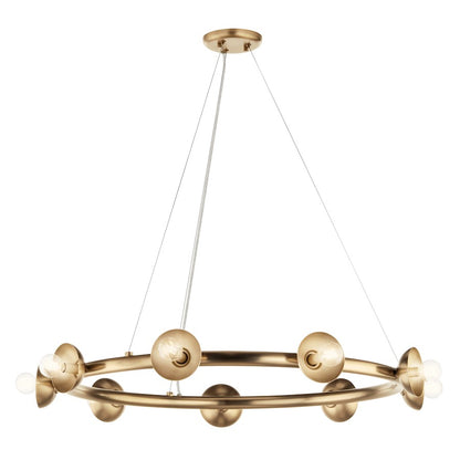 9 Light Chandelier, Champagne Bronze