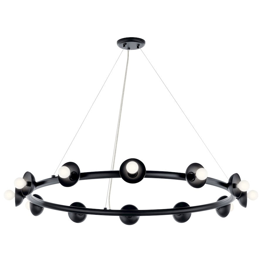 12 Light Chandelier, Black