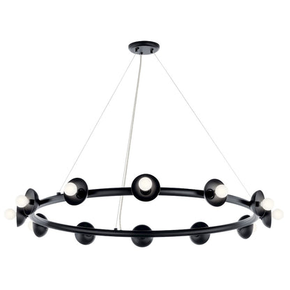 12 Light Chandelier, Black