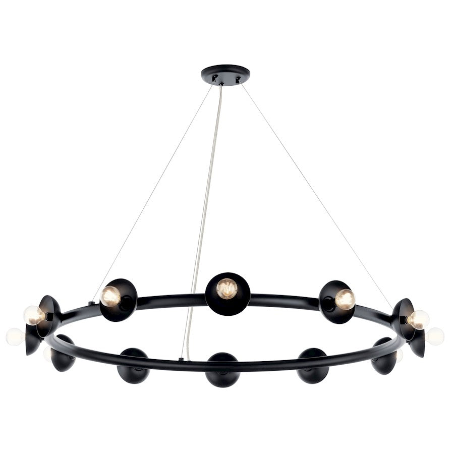 12 Light Chandelier, Black