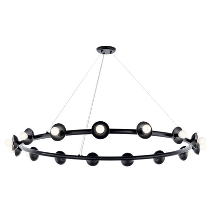 15 Light Chandelier, Black