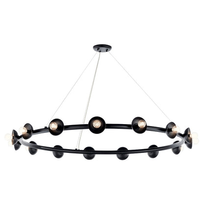 15 Light Chandelier, Black