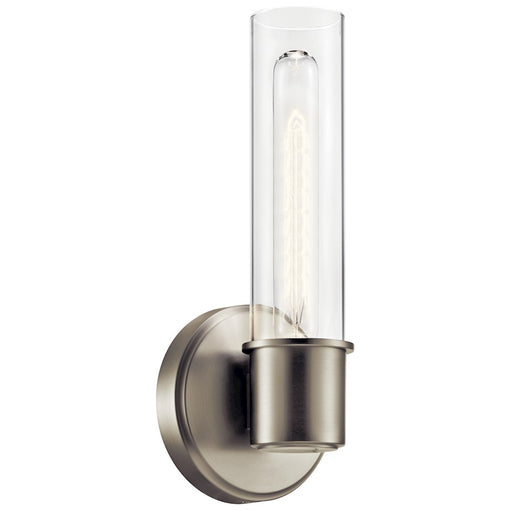 Kichler Aviv 13" 1 Light Wall Sconce, Brushed Nickel/Clear Glass - 52653NI