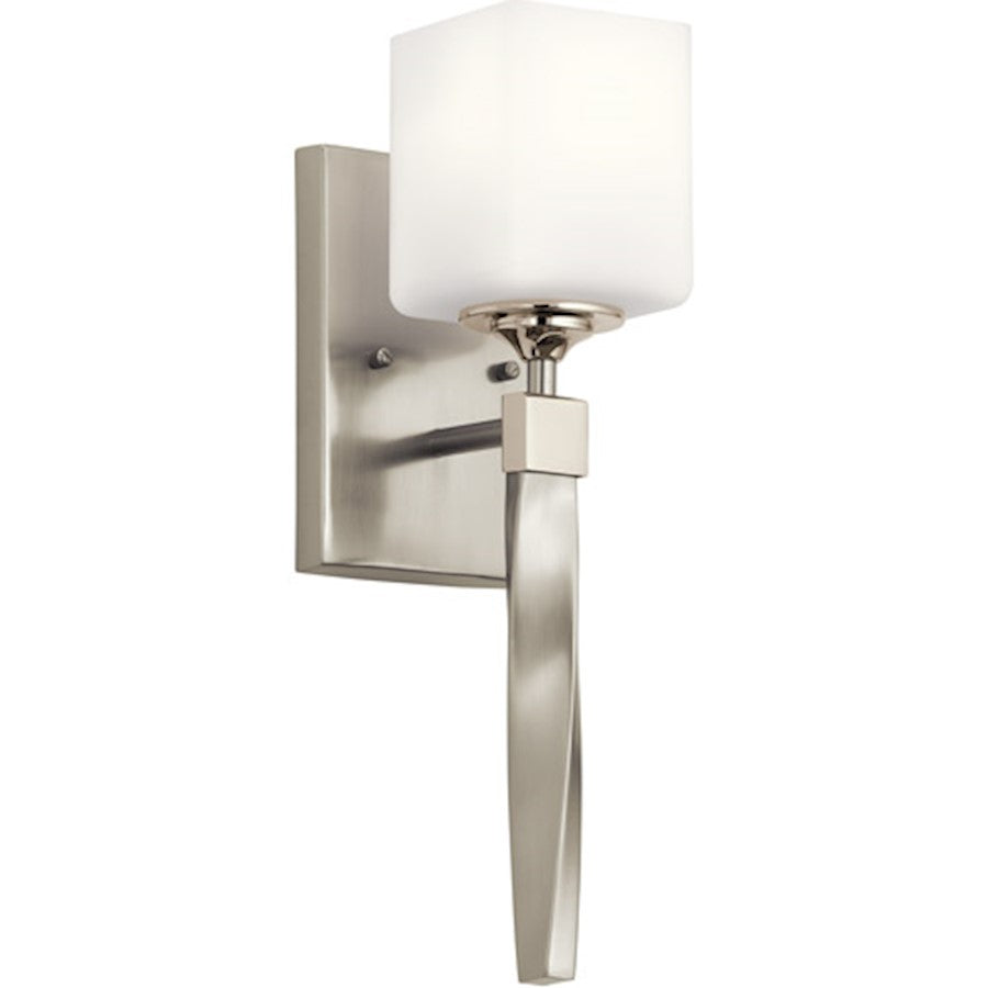 Kichler Marette 5 " 1 Light Wall Sconce, Satin Etched Opal, Nickel - 55000NI