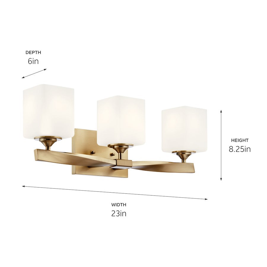 3 Light Bathroom Vanity Light, Bronze