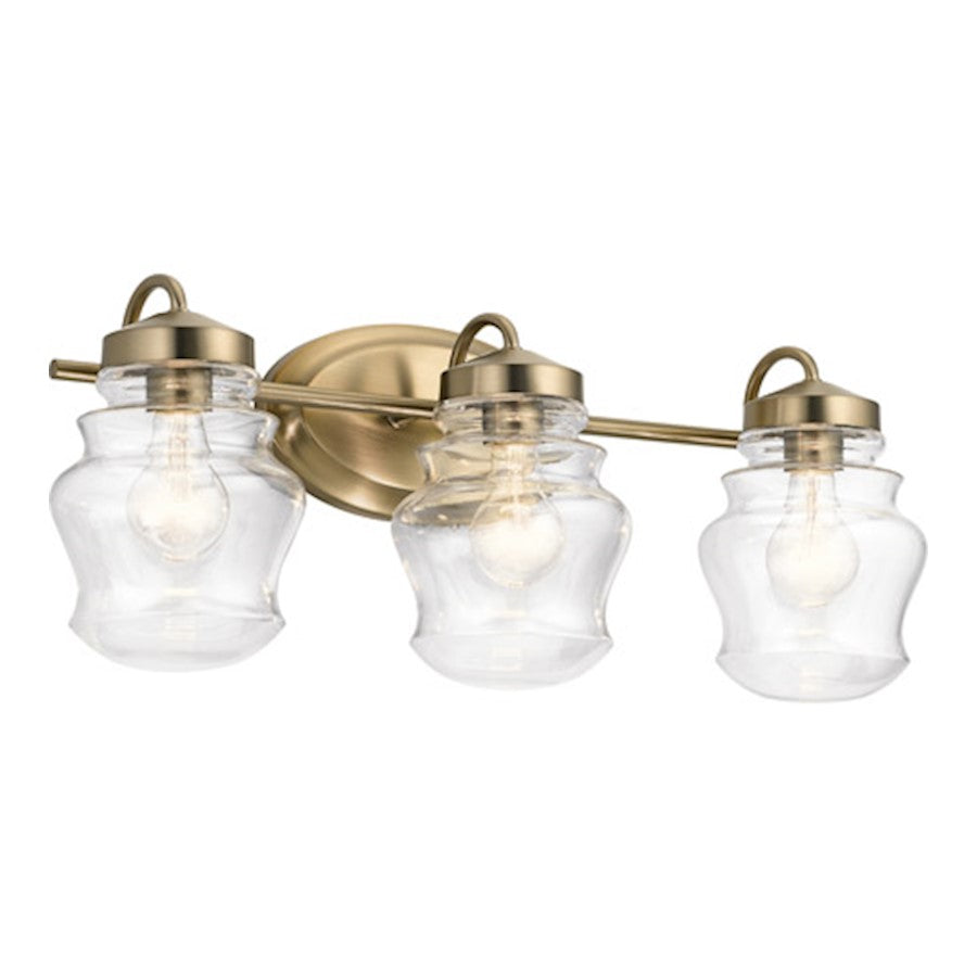 Kichler Janiel 24" 3 Light Vanity Light, Clear Glass, Classic Bronze - 55039CLZ