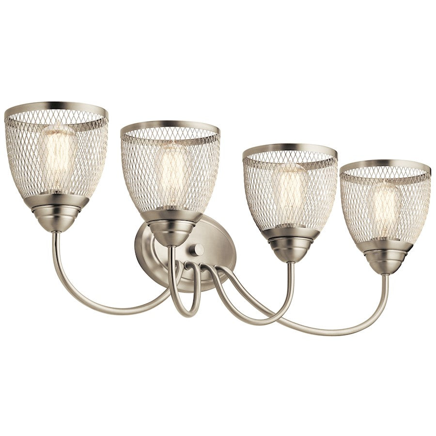 Kichler Voclain 32" 4 Light Vanity Light, Mesh Shade, Nickel - 55044NI