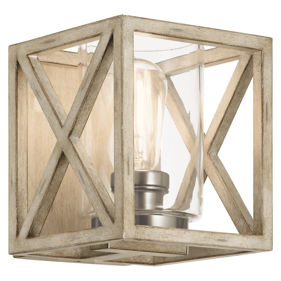 Kichler Moorgate 1 Light Wall Sconce, Distressed Antique White - 55063DAW