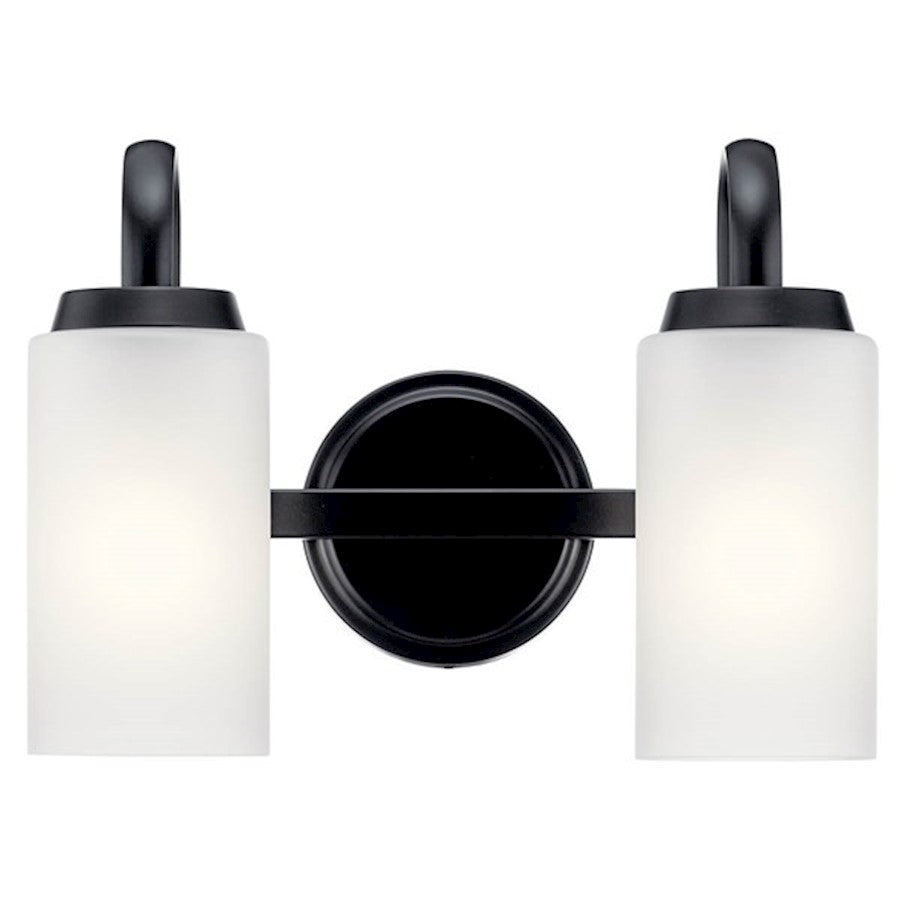 2 Light Bathroom Vanity Light, Black