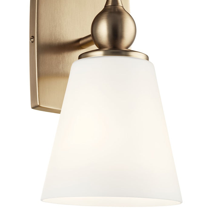 Kichler Cosabella 1 Light Wall Sconce, Champagne Bronze/Etched White