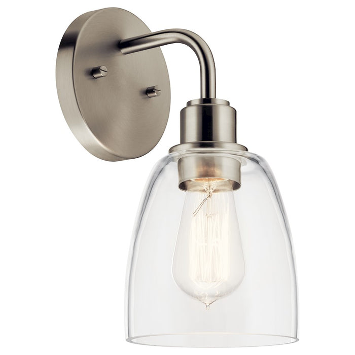 Kichler Meller 1 Light Wall Sconce, Nickel Textured/Clear - 55100NI