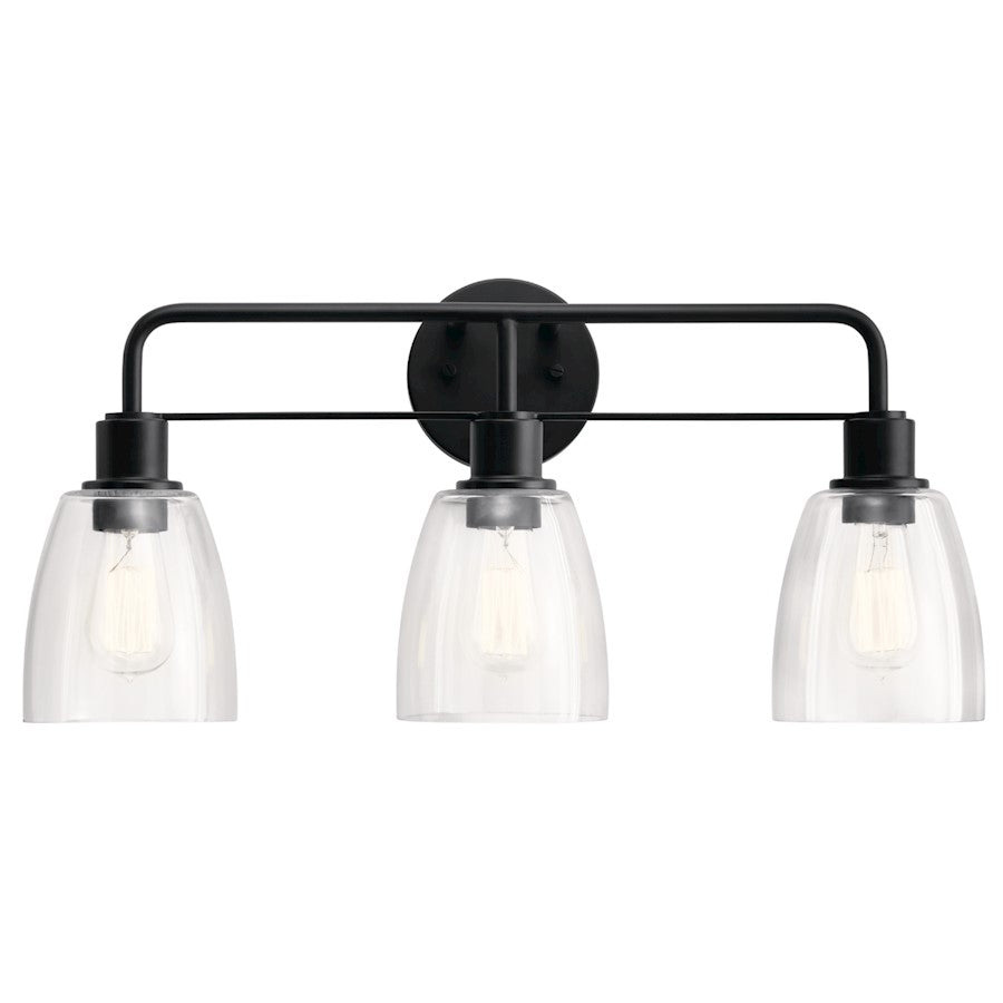 3 Light Bathroom Vanity Light, Black