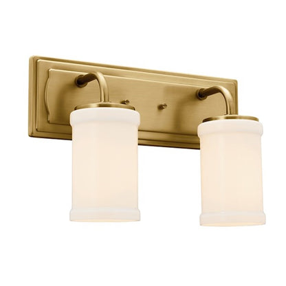 Kichler Vetivene 2 Light Bath Light, Natural Brass/Opal - 55130NBR