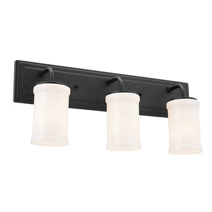 Kichler Vetivene 3 Light Bath Light, Textured Black/Opal - 55131BKT