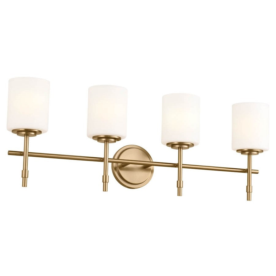 Kichler Ali 4 Light Bath Vanity, Natural Brass/Etched Cased Opal - 55143BNB