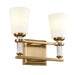 Kichler Rosalind 2 Light Bath Vanity, Natural Brass/Etched Cased Opal - 55146BNB