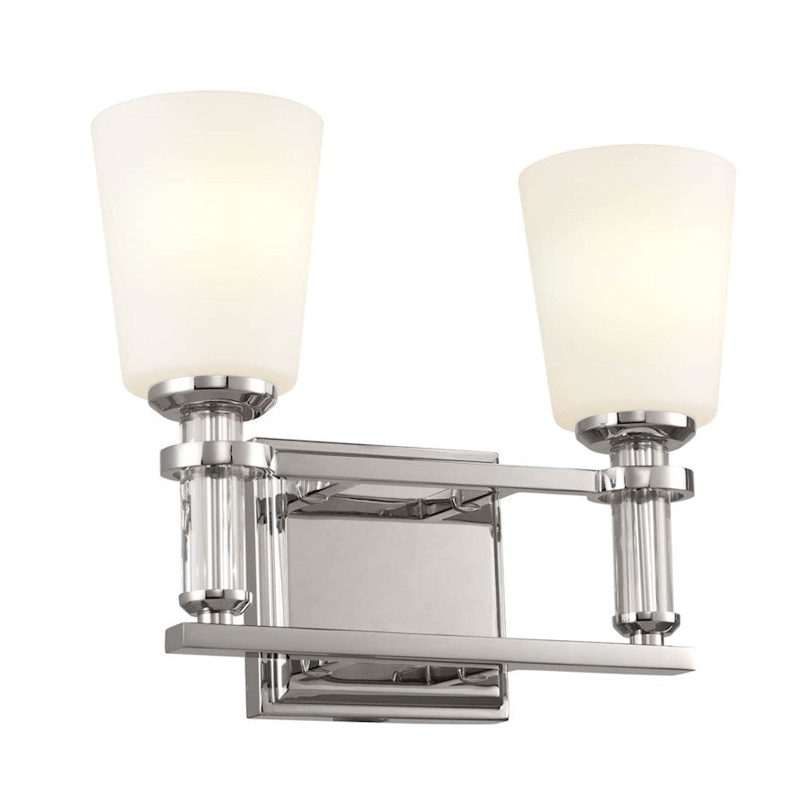 Kichler Rosalind 2 Light Bath, Polished Nickel/Etched Cased Opal - 55146PN