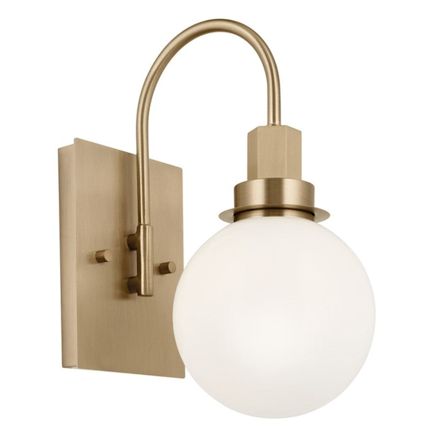 Kichler Hex 12" 1 Light Wall Sconce, Champagne Bronze/Opal Glass - 55149CPZ