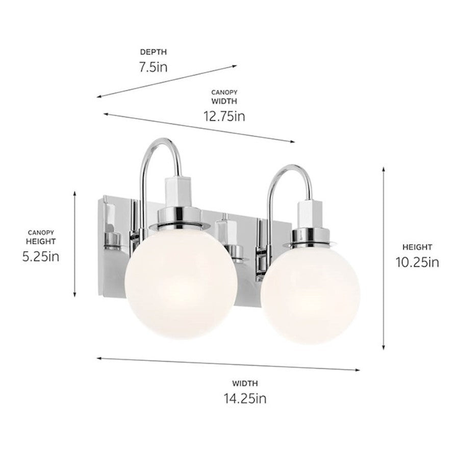 14" 2 Light Bathroom Vanity Light