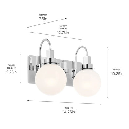 14" 2 Light Bathroom Vanity Light