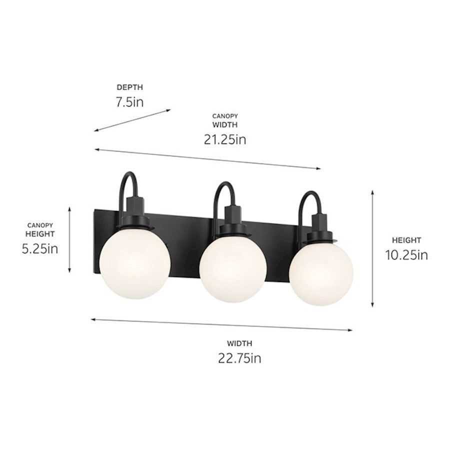 23" 3 Light Bathroom Vanity Light