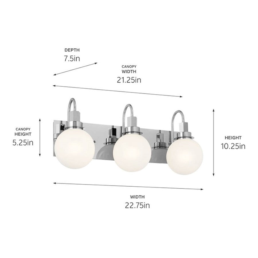 23" 3 Light Bathroom Vanity Light