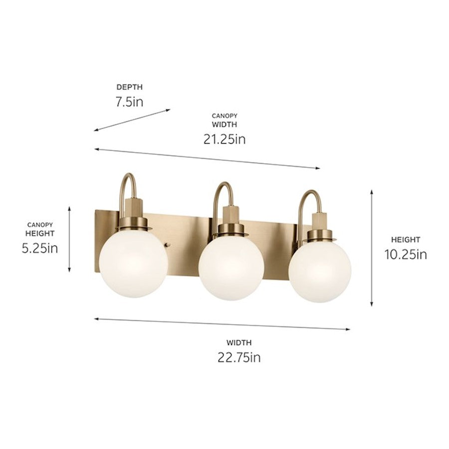 23" 3 Light Bathroom Vanity Light