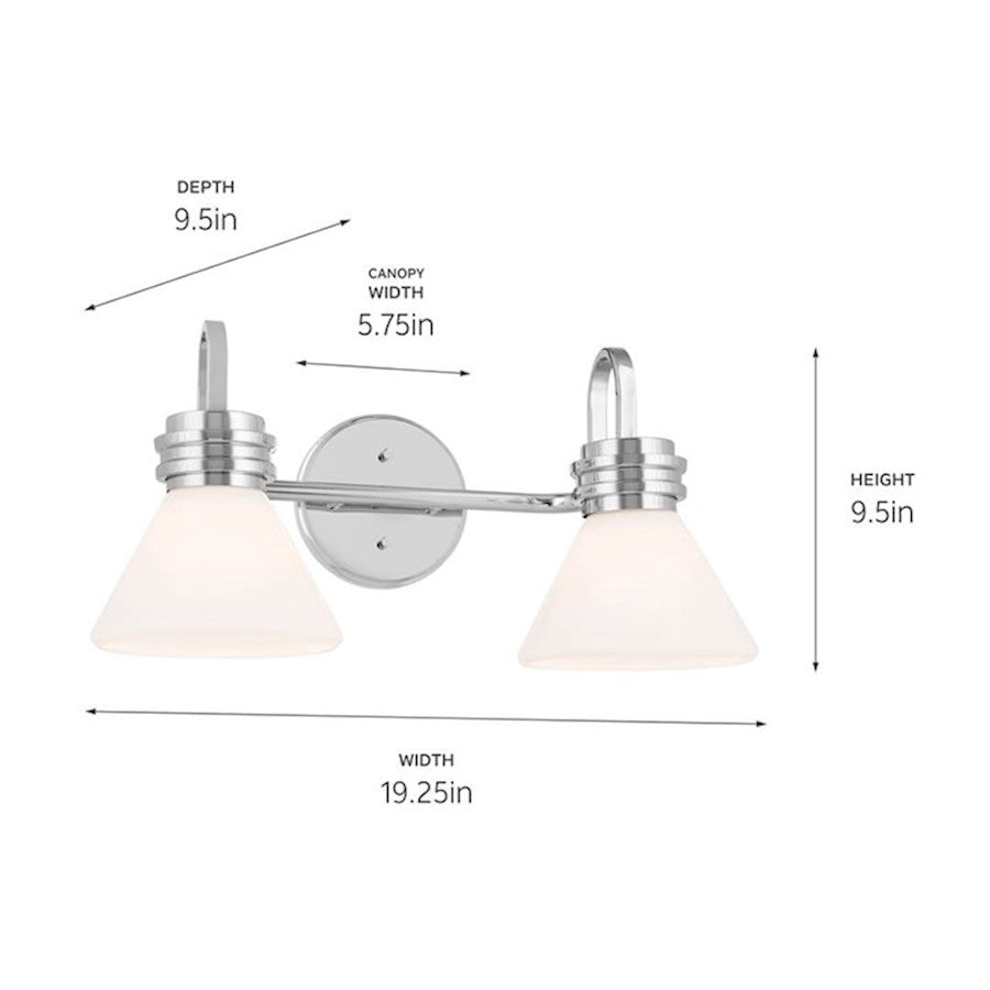 19" 2 Light Bathroom Vanity Light