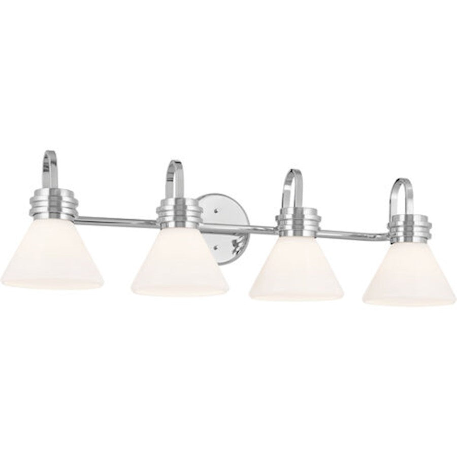 Kichler Farum 34" 4 Light Vanity, Chrome/Opal Glass - 55156CH