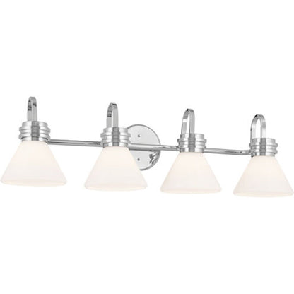 Kichler Farum 34" 4 Light Vanity, Chrome/Opal Glass - 55156CH