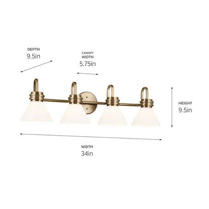 34" 4 Light Bathroom Vanity Light