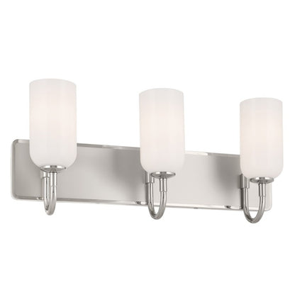 Kichler Solia 24" 3 Light Vanity, Nickel/Stain Nickel/Opal - 55163PN