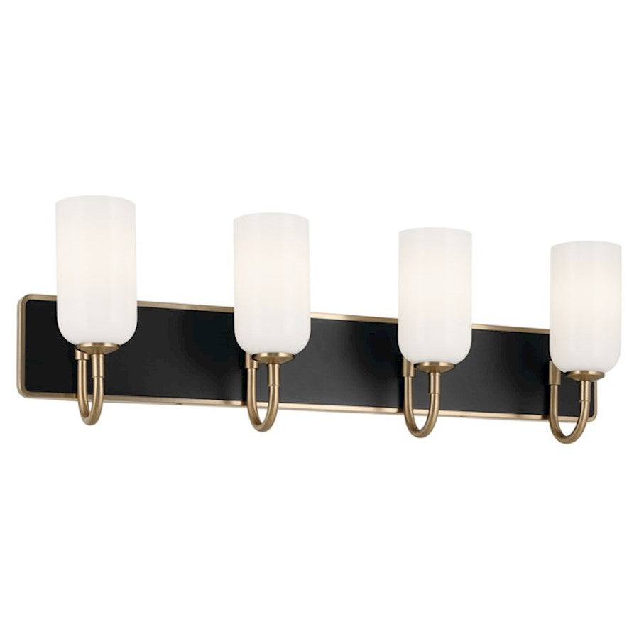 Kichler Solia 32" 4 Light Vanity, Champagne Bronze/Black/Opal Glass - 55164CPZ