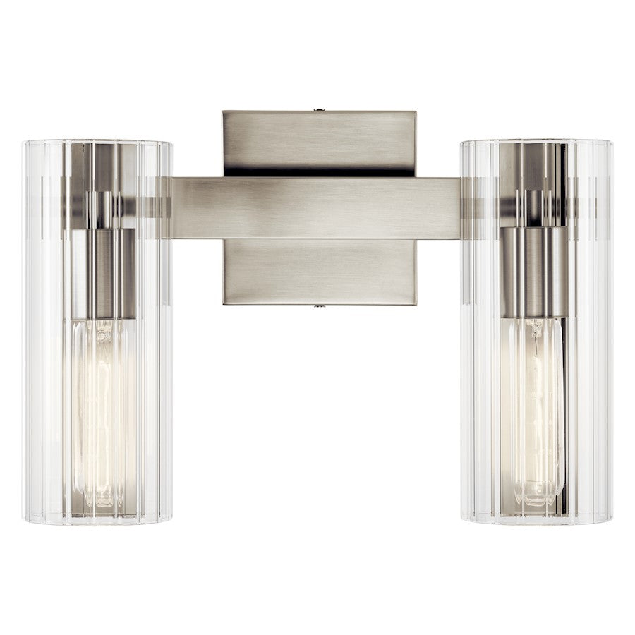 14" 2 Light Bathroom Vanity Light, Brushed Nickel