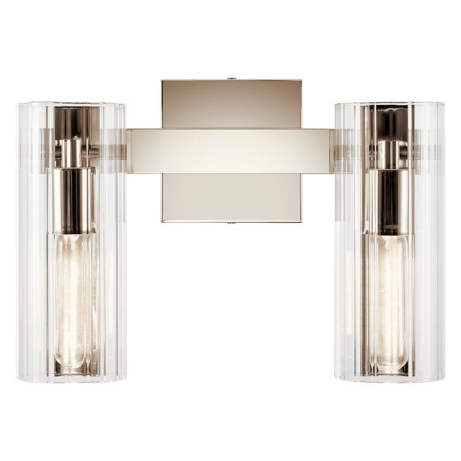 14" 2 Light Bathroom Vanity Light, Polished Nickel