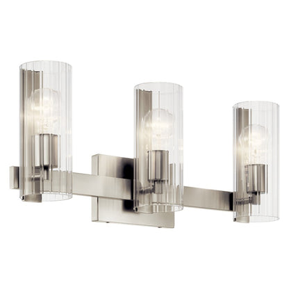 22.75" 3 Light Bathroom Vanity Light, Brushed Nickel