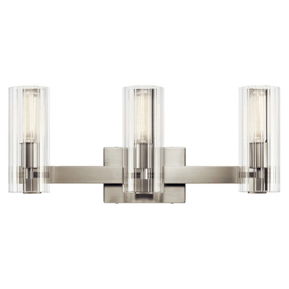 22.75" 3 Light Bathroom Vanity Light, Brushed Nickel