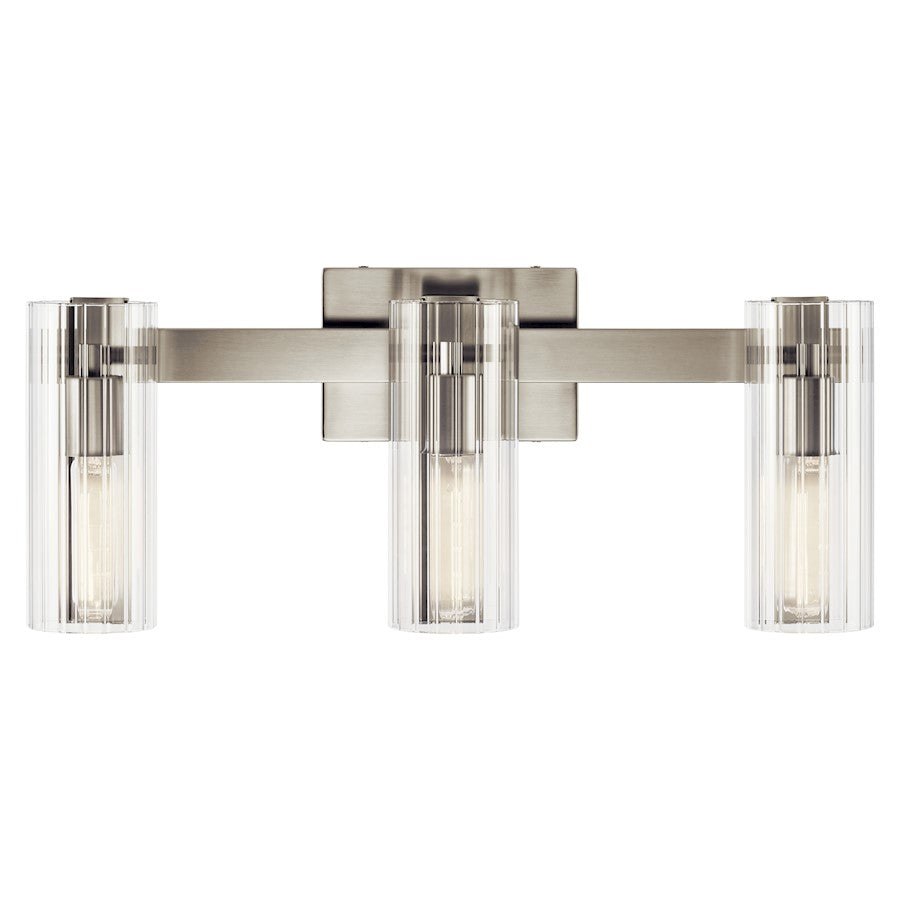 22.75" 3 Light Bathroom Vanity Light, Brushed Nickel