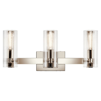 22.75" 3 Light Bathroom Vanity Light, Polished Nickel