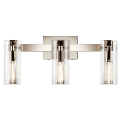 22.75" 3 Light Bathroom Vanity Light, Polished Nickel