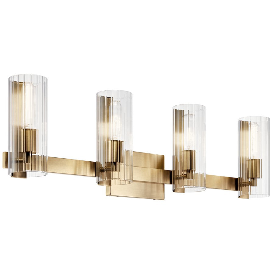 Kichler Jemsa 32" 4 Light Vanity, Bronze/Clear Fluted - 55169CPZ