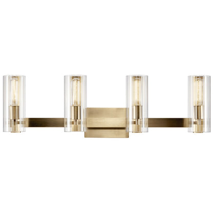 32" 4 Light Bathroom Vanity Light, Bronze