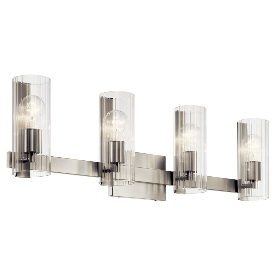 32" 4 Light Bathroom Vanity Light, Brushed Nickel