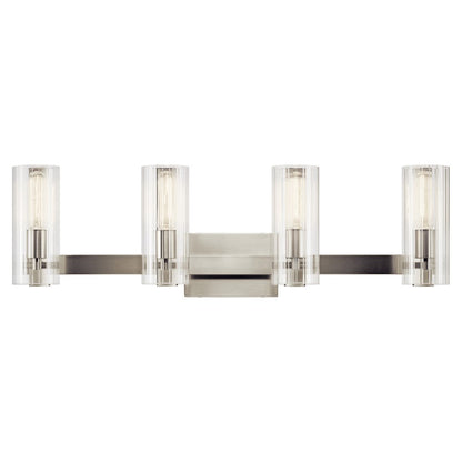 32" 4 Light Bathroom Vanity Light, Brushed Nickel